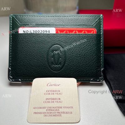 High Quality Replica Cartier Card holder Blackish Green